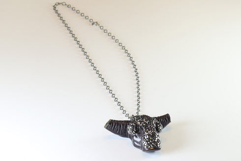 Şaman Gümüş Kolye - Boğa